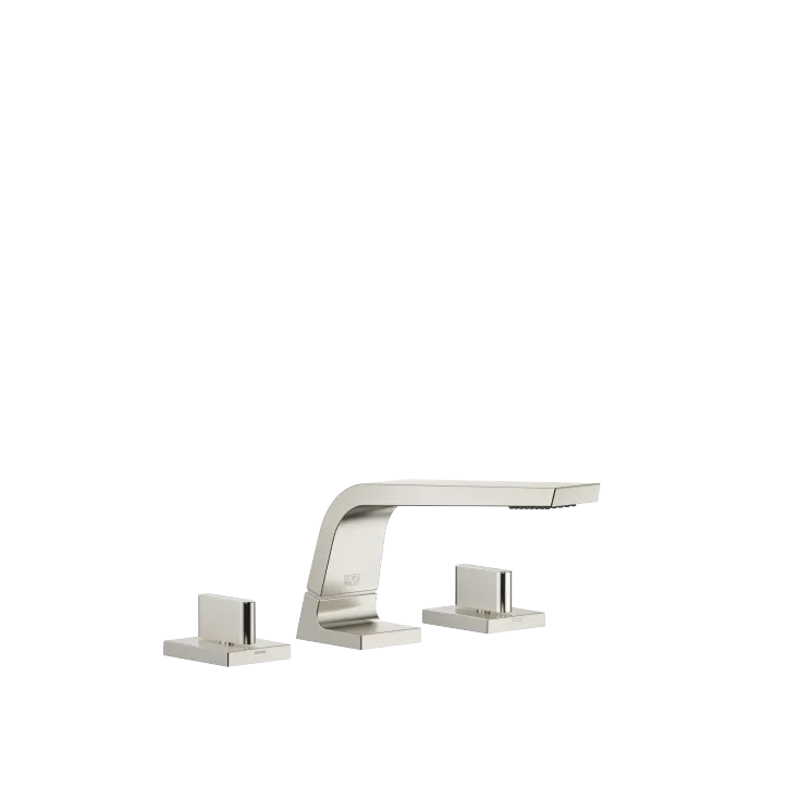 CL.1 Three-hole basin mixer without pop-up waste - Brushed Platinum - Set containing 3 articles