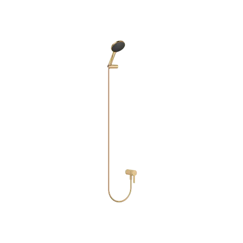 Concealed single-lever mixer with integrated shower connection with hand shower set - Brushed Durabrass (23kt Gold) - Set containing 2 articles