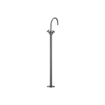 TARA Dark Chrome : Single-hole basin mixer with stand pipe without pop-up waste