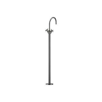 TARA Dark Chrome Washstand faucets: Single-hole basin mixer with stand pipe without pop-up waste