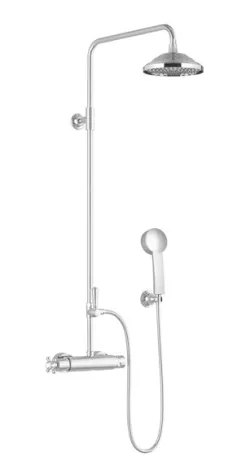 MADISON Showerpipe with shower thermostat - Brushed Dark Platinum - Set containing 3 articles