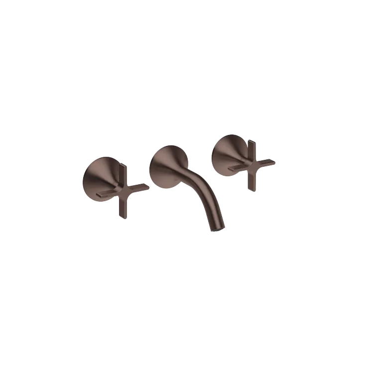 VAIA Wall-mounted basin mixer without pop-up waste - Brushed Dark Bronze (PVD) - 36 702 809-43