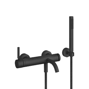 META Monomando de bañera para montaje a pared con juego de ducha de mano - Negro mate - 33 233 660-33