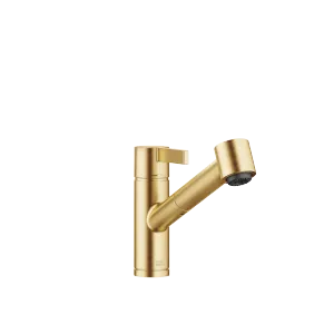 ENO Einhebelmischer Pull-out mit Brausefunktion - Messing gebürstet (23kt Gold) - 33 870 760-28