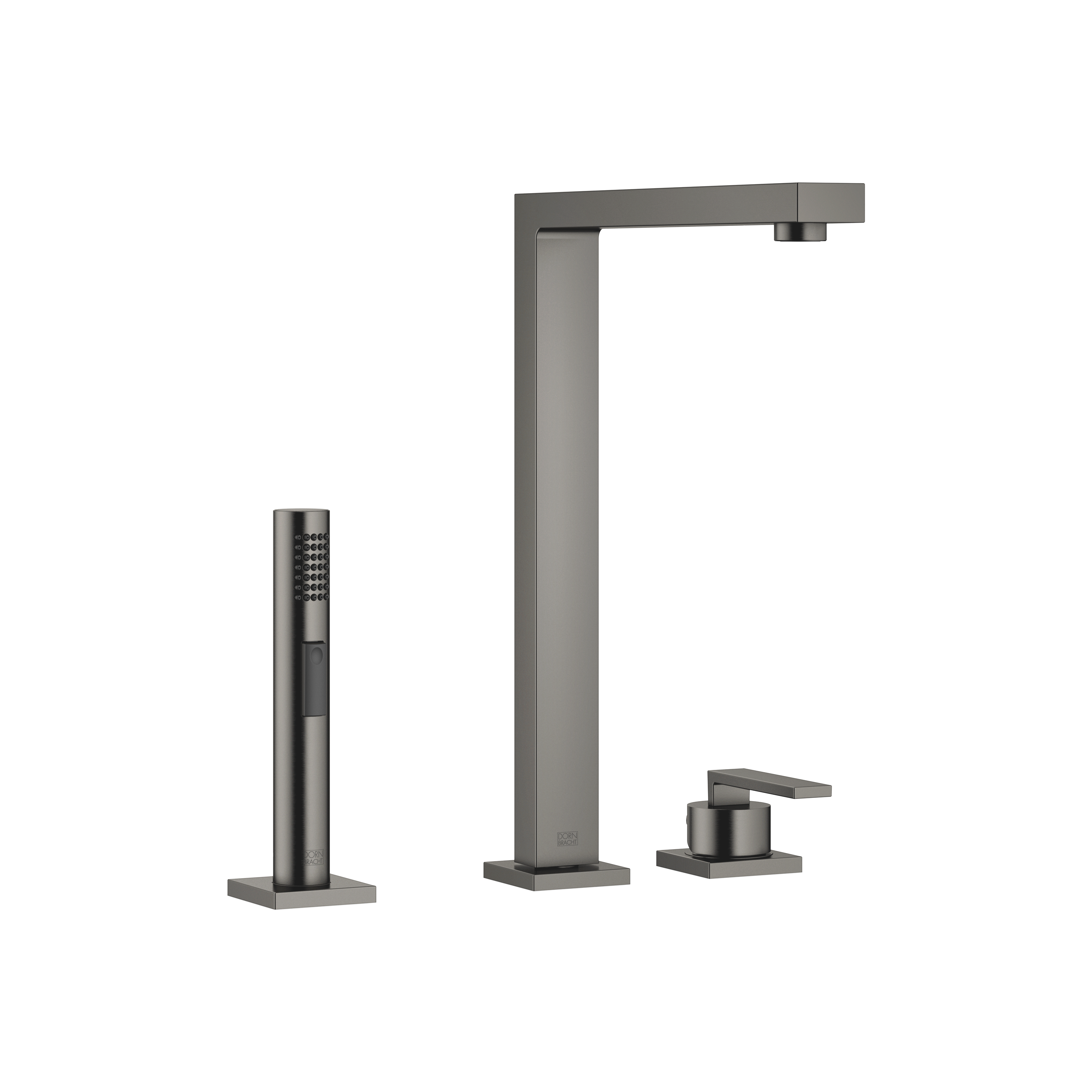LOT Brushed Dark Platinum : Single-lever mixer with individual rosettes ...