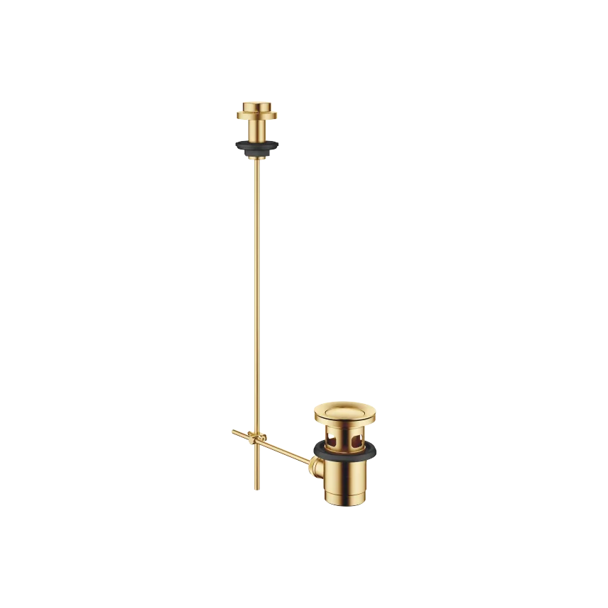 Ablaufgarnitur mit Zugknopf für Standmontage 1 1/4" - Messing gebürstet (23kt Gold) - 10 200 970-28
