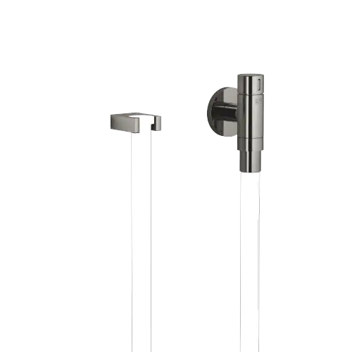 WATER TUBE Coude mural pour tube Kneipp avec support de flexible et rosace individuelle - Dark Chrome - 27 823 979-19 0010