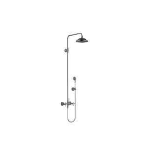 MADISON Showerpipe with shower mixer - Brushed Dark Platinum - Set containing 2 articles