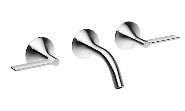 VAIA Wall-mounted basin mixer without pop-up waste - Brushed Dark Bronze (PVD) - 36 702 819-43