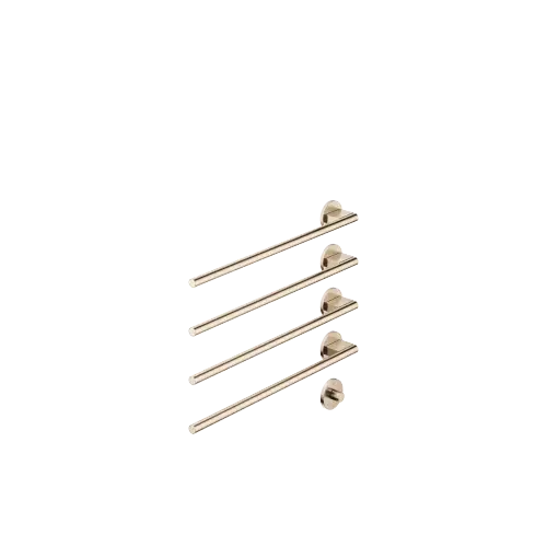 Towel warmer , 4-fold , projection left , with control element - Brushed Champagne (22kt Gold) - Set containing 2 articles