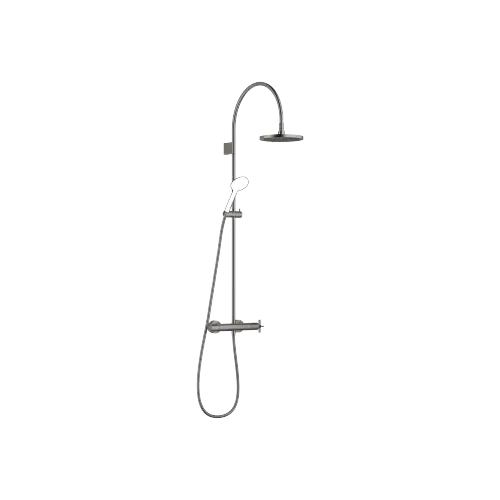 VAIA Showerpipe con termostato doccia senza doccetta FlowReduce 220 mm - Dark Platinum spazzolato - 34 464 809-99