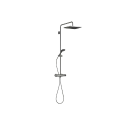 SYMETRICS Showerpipe with shower thermostat - Dark Chrome - Set containing 2 articles