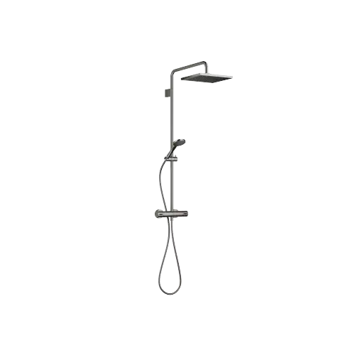 SERIES SPECIFIC Showerpipe with shower thermostat 300 x 240 mm - Dark Chrome - Set containing 2 articles