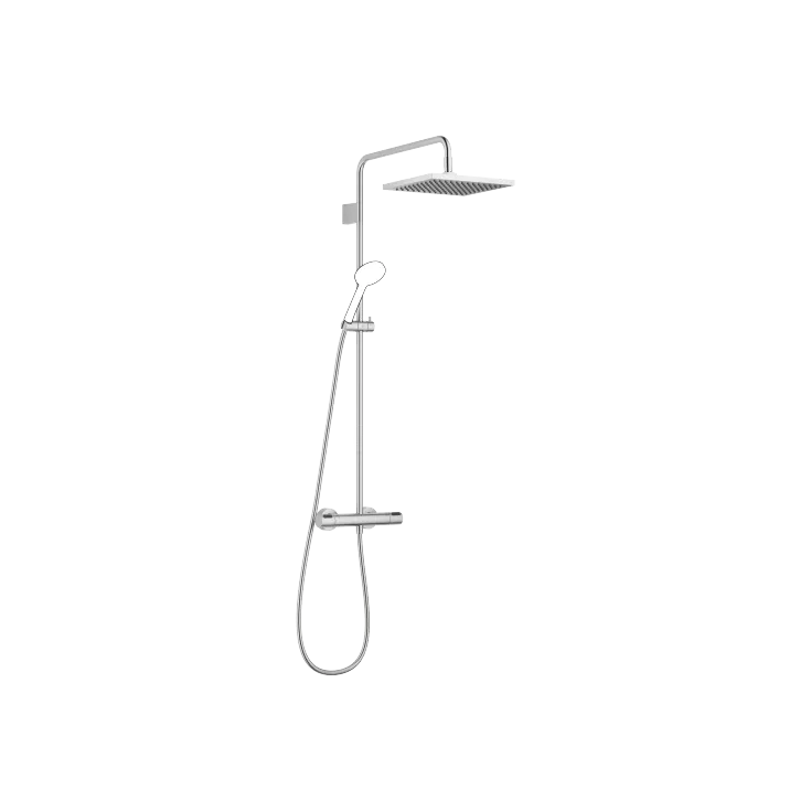 Shower pipe with shower thermostat without hand shower - Brushed Chrome - 34 464 980-93 0010