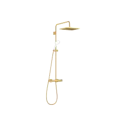 Showerpipe with shower thermostat without hand shower 300 x 240 mm - Brushed Durabrass (23kt Gold) - 34 464 980-28 0050