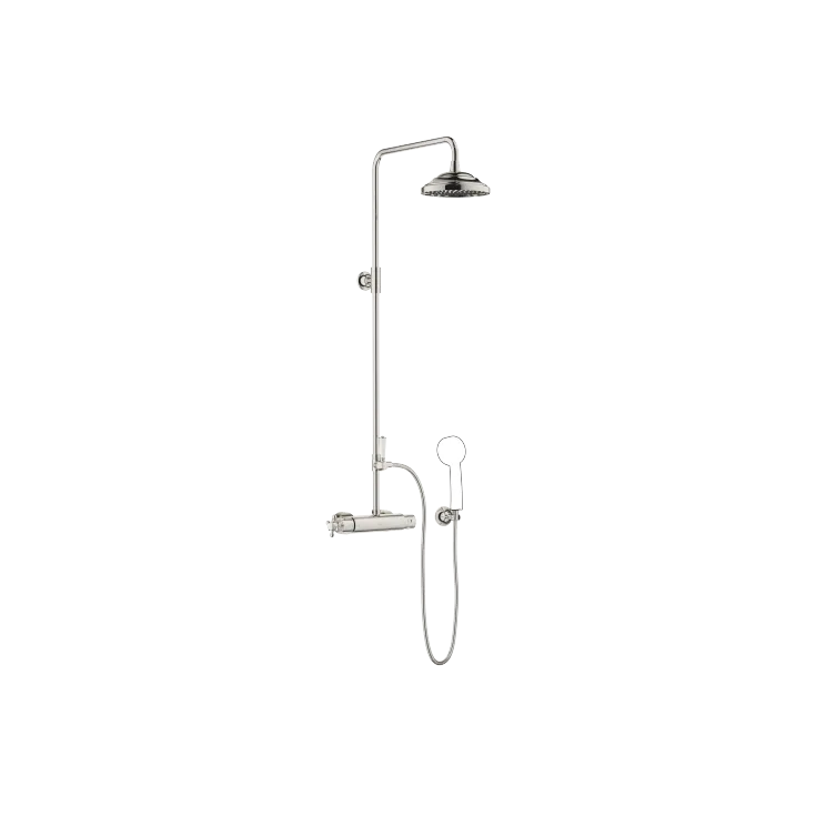 MADISON Showerpipe with shower thermostat - Platinum - Set containing 2 articles