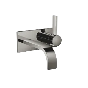 MEM Wall-mounted single-lever basin mixer with cover plate without pop-up waste - Dark Chrome - 36 863 782-19