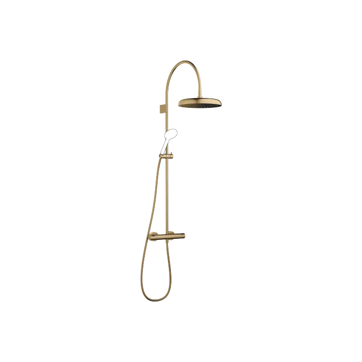 COYA Exposed Shower Set with shower thermostat without hand shower 11-3/4" - Brushed Dark Brass  (PVD) - 34 465 404-39 0010