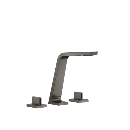 CL.1 Three-hole basin mixer without pop-up waste - Brushed Dark Platinum - Set containing 3 articles