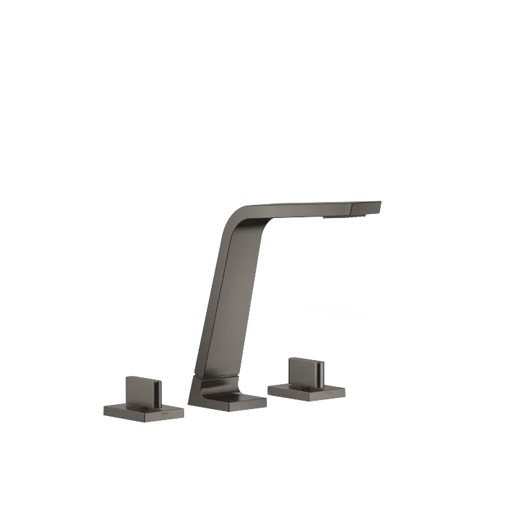CL.1 Three-hole basin mixer without pop-up waste - Brushed Dark Platinum - Set containing 3 articles