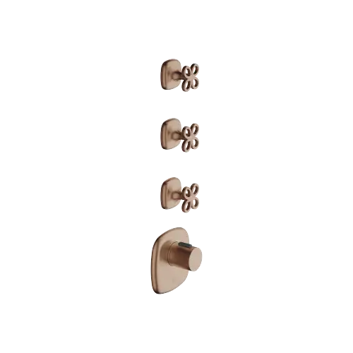 COYA xTOOL Thermostatmodul mit 3 Ventilen - Bronze gebürstet (PVD) - Set aus 4 Artikeln