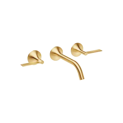 VAIA Wall-mounted basin mixer without pop-up waste - Brushed Durabrass (23kt Gold) - 36 712 819-28