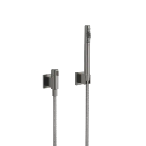 Garniture de douche avec rosaces individuelles avec réglage du débit - Dark Platinum brossé - 27 809 985-99