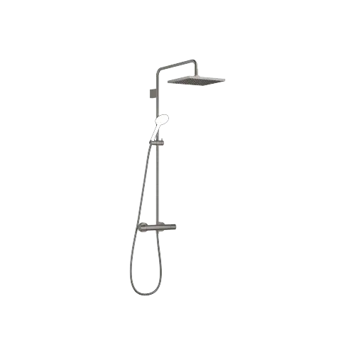 Showerpipe with shower thermostat without hand shower 300 x 240 mm - Brushed Dark Platinum - 34 464 980-99 0010