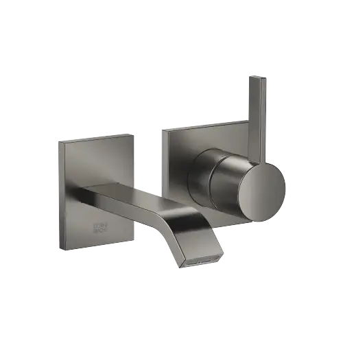 IMO Wall-mounted single-lever basin mixer without pop-up waste - Brushed Dark Platinum - 36 860 671-99