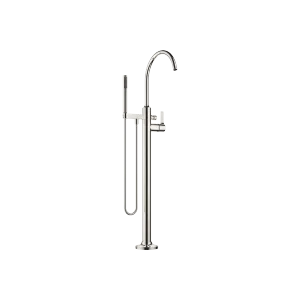 VAIA Single-lever bath mixer with stand pipe for free-standing assembly with hand shower set - Platinum - 25 863 809-08