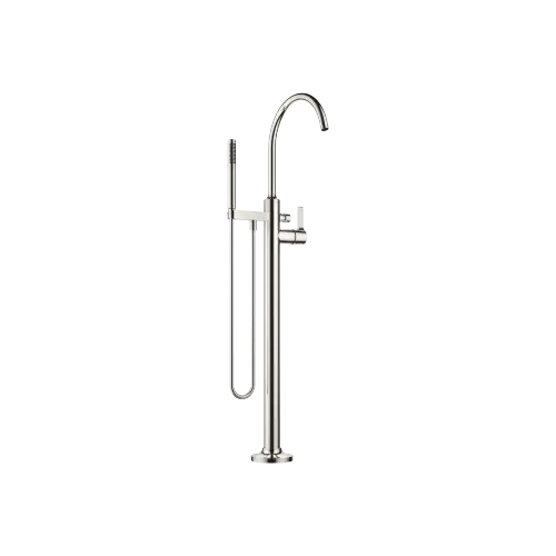 VAIA Single-lever bath mixer with stand pipe for free-standing assembly with hand shower set - Platinum - 25 863 809-08