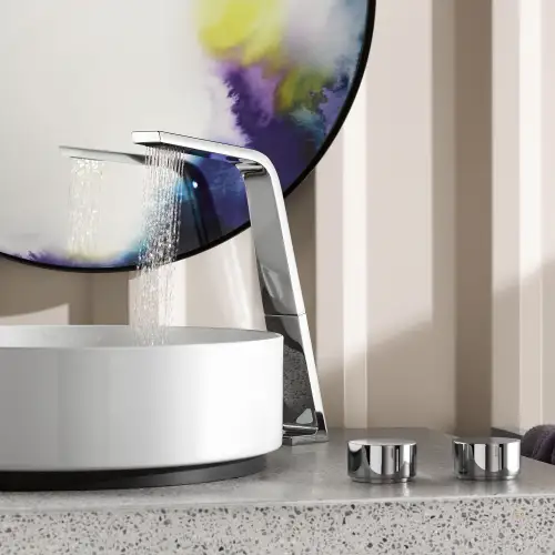 CL.1 Deck-mounted basin spout without pop-up waste - Brushed Platinum - 13 717 705-06