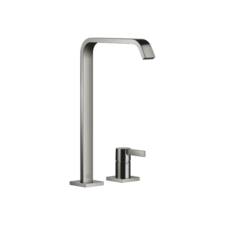 IMO Two-hole basin mixer with high spout without pop-up waste - Dark Chrome - 29 218 671-19
