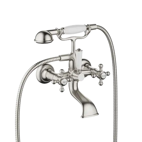 MADISON Bath mixer for wall mounting with hand shower set - Brushed Platinum - 25 023 360-06 0050