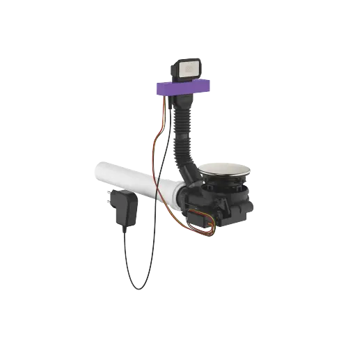 Pop-up waste and overflow with electronic control - Brushed Stainless Steel - 10 410 004-86