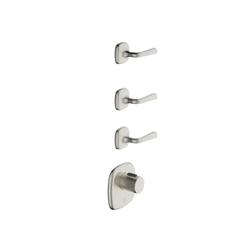 COYA xTOOL Thermostatmodul mit 3 Ventilen - Platin gebürstet - Set aus 4 Artikeln