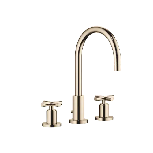 TARA Three-hole basin mixer with pop-up waste - Champagne (22kt Gold) - 20 713 892-47