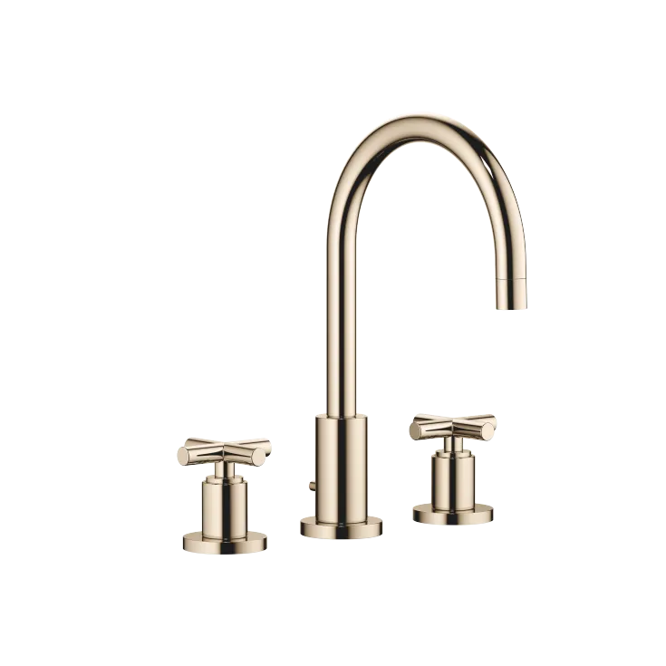 TARA Mélangeur lavabo à 3 trous avec garniture d'écoulement - Champagne (Or 22cts) - 20 713 892-47