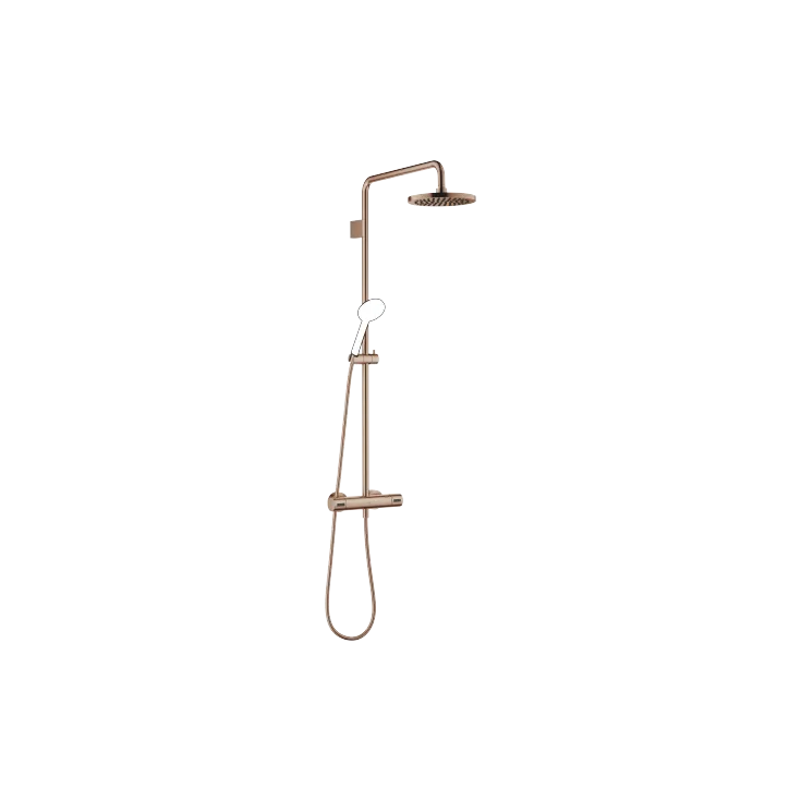 Showerpipe with shower thermostat without hand shower FlowReduce - Brushed Bronze - 34 459 979-42