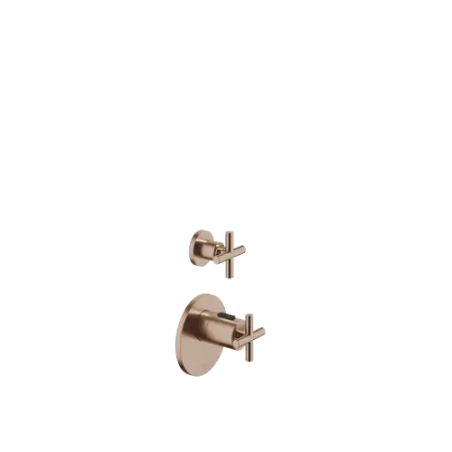 TARA xTOOL thermostat with one volume control - Brushed Bronze (PVD) - Set containing 2 articles