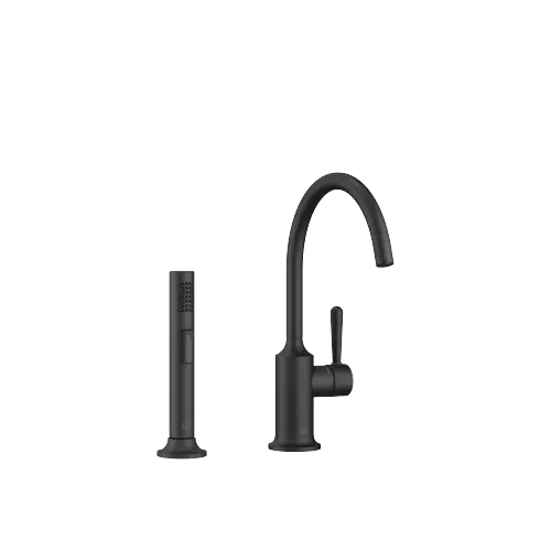 VAIA Single-lever mixer with side spray set - Matte Black - Set containing 2 articles
