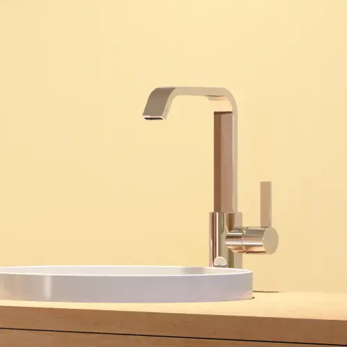 IMO Single-lever basin mixer with high spout with pop-up waste - Brushed Dark Platinum - 33 528 671-99