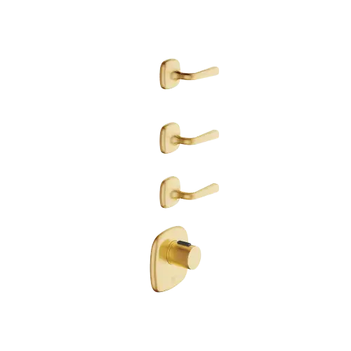 COYA xTOOL Thermostatmodul mit 3 Ventilen - Messing gebürstet (23kt Gold) - Set aus 4 Artikeln
