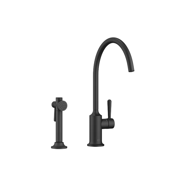 VAIA Single-lever mixer with rinsing spray set - Matte Black - Set containing 2 articles
