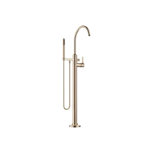 VAIA Single-lever bath mixer with stand pipe for free-standing assembly with hand shower set - Brushed Champagne (22kt Gold) - 25 863 809-46 0050