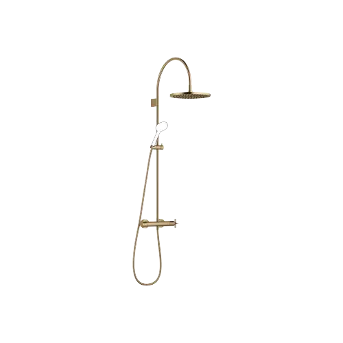 VAIA Showerpipe with shower thermostat without hand shower 300 mm - Brushed Dark Brass (PVD) - 34 465 809-39 0010