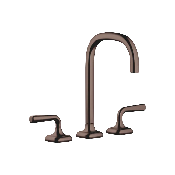 COYA Three-hole lavatory mixer with drain - Brushed Dark Bronze (PVD) - 20 713 414-43 0010