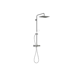 Exposed shower set with shower thermostat without hand shower 11-3/4" x 9-1/2" - Brushed Dark Platinum - 34 459 980-99 0010