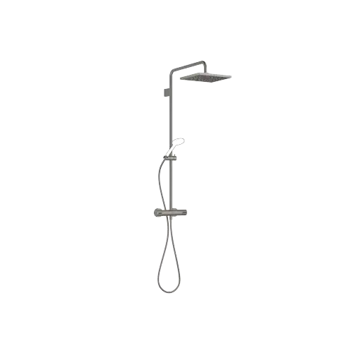 Exposed shower set with shower thermostat without hand shower 11-3/4" x 9-1/2" - Brushed Dark Platinum - 34 459 980-99 0010