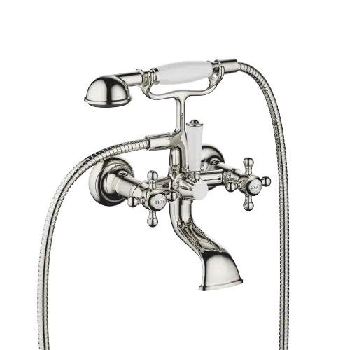 MADISON Tub mixer for wall-mounted installation with hand shower set - Platinum - 25 023 360-08 0010